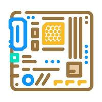 moederbord gaming pc kleur icoon vector illustratie