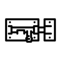 klink deur hardware meubilair passend lijn icoon vector illustratie
