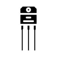 transistor elektronisch bestanddeel glyph icoon vector illustratie