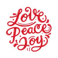 Peace Love Joy belettering typografie vector