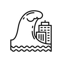 tsunami icoon in vector. illustratie vector