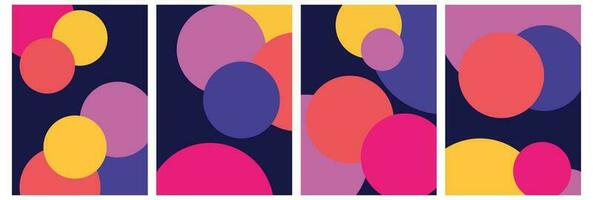 abstract achtergrond van de jaren 70. wijnoogst retro behang met regenboog cirkels. affiches, spandoeken, ontwerp, dekt, decor, muur kunst. vector