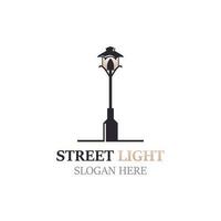 straat licht logo afbeelding, wijnoogst bliksem klassiek latern vlak element vector icoon