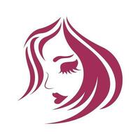 Dames schoonheid, salon, spa, haar- minimalistische logo ontwerp vector