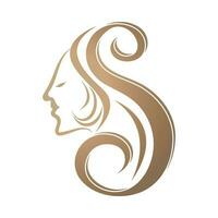 Dames schoonheid, salon, spa, haar- minimalistische logo ontwerp vector