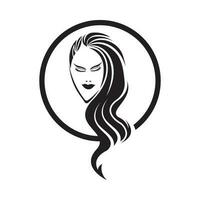 Dames schoonheid, salon, spa, haar- minimalistische logo ontwerp vector