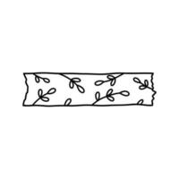 washi tape strip met schattig ontwerp geïsoleerd op een witte achtergrond. scotch-papieren sticker. vector handgetekende illustratie in doodle stijl. perfect voor kaarten, decoraties, logo.