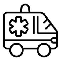 Gezondheid ambulance auto icoon schets vector. vrachtauto modern vector