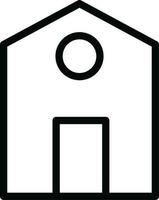 huis of huis icoon in zwart lijn kunst. vector