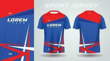 blauw rood overhemd voetbal Amerikaans voetbal sport Jersey sjabloon ontwerp mockup vector