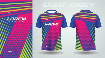 blauw roze groen overhemd voetbal Amerikaans voetbal sport Jersey sjabloon ontwerp mockup vector