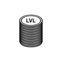 Letland valuta symbool, Lets lats icoon, lvl teken. vector illustratie