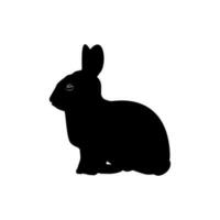 konijn of konijn of haas silhouet voor kunst illustratie, logo type, pictogram, appjes, website of grafisch ontwerp element. vector illustratie