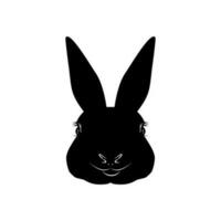 hoofd van de konijn of konijn of haas silhouet voor kunst illustratie, logo type, pictogram, appjes, website of grafisch ontwerp element. vector illustratie