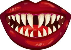 vector illustratie van vampier mond.