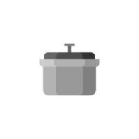 stoofpot pot keuken gereedschap vlak ontwerp vector illustratie. keukengerei icoon