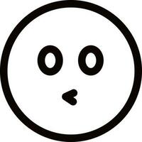 zoenen emotie gezicht karakter icoon in zwart lijn kunst. vector