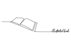 illustratie boek - school- onderwijs object, een lijn tekening vector