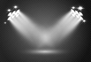 schijnwerpereffect voor theater concertpodium abstract gloeiend licht van schijnwerper verlicht op geruite achtergrond vector