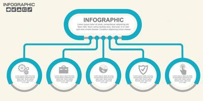 presentatie zakelijke infographic sjabloon met 5 opties vector