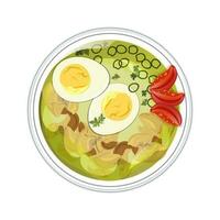 Indonesisch traditioneel voedsel soto ajam. vector