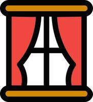 Open venster gordijn icoon of symbool. vector