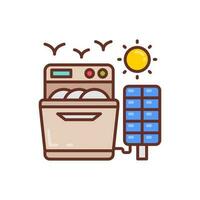 zonne- schotel wasmachine icoon in vector. illustratie vector