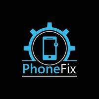 telefoon reparatie onderhoud logo sjabloon vector