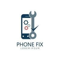 telefoon reparatie onderhoud logo sjabloon vector