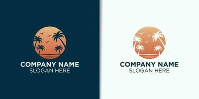 zomer wijnoogst logo ontwerp vector, vakantie retro ontwerp, reizen logo identiteit vector