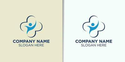 mensen Gezondheid logo ontwerp sjabloon, medisch logo inspiratie, kruis logo vector