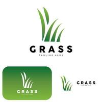 groen gras logo ontwerp, boerderij landschap illustratie, natuurlijk landschap vector