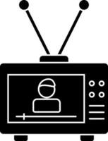 glyph televisie icoon vector