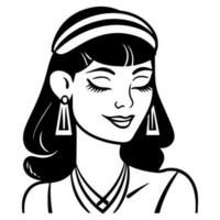 Cleopatra de koningin van oude Egypte, icoon vector, schattig tekenfilm. vector