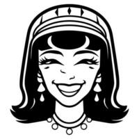 Cleopatra de koningin van oude Egypte, icoon vector, schattig tekenfilm. vector