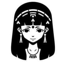 Cleopatra de koningin van oude Egypte, icoon vector, schattig tekenfilm. vector