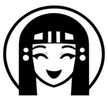 Cleopatra de koningin van oude Egypte, icoon vector, schattig tekenfilm. vector