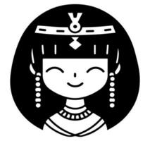 Cleopatra de koningin van oude Egypte, icoon vector, schattig tekenfilm. vector