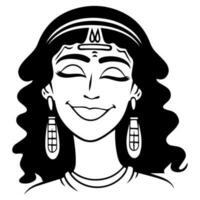 Cleopatra de koningin van oude Egypte, icoon vector, schattig tekenfilm. vector