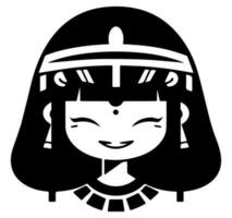 Cleopatra de koningin van oude Egypte, icoon vector, schattig tekenfilm. vector