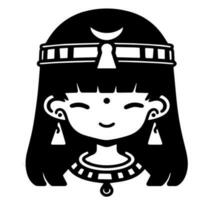 Cleopatra de koningin van oude Egypte, icoon vector, schattig tekenfilm. vector