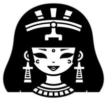 Cleopatra de koningin van oude Egypte, icoon vector, schattig tekenfilm. vector