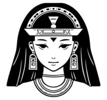 Cleopatra de koningin van oude Egypte, icoon vector, schattig tekenfilm. vector