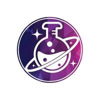 planeet laboratorium logo ontwerp illustratie vector planeet laboratorium logo