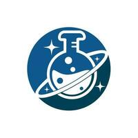 planeet laboratorium logo ontwerp illustratie vector planeet laboratorium logo