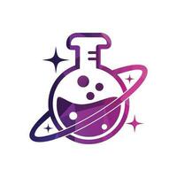 planeet laboratorium logo ontwerp illustratie vector planeet laboratorium logo