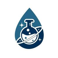 planeet laboratorium logo ontwerp illustratie vector planeet laboratorium logo