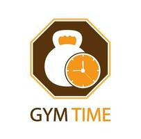 Sportschool tijd logo sjabloon ontwerp vector, embleem, ontwerp concept, creatief symbool, icoon vector