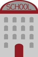 vector illustratie van school- gebouw in grijs en rood kleuren