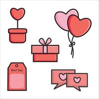 Valentijn sticker roze illustratie vector